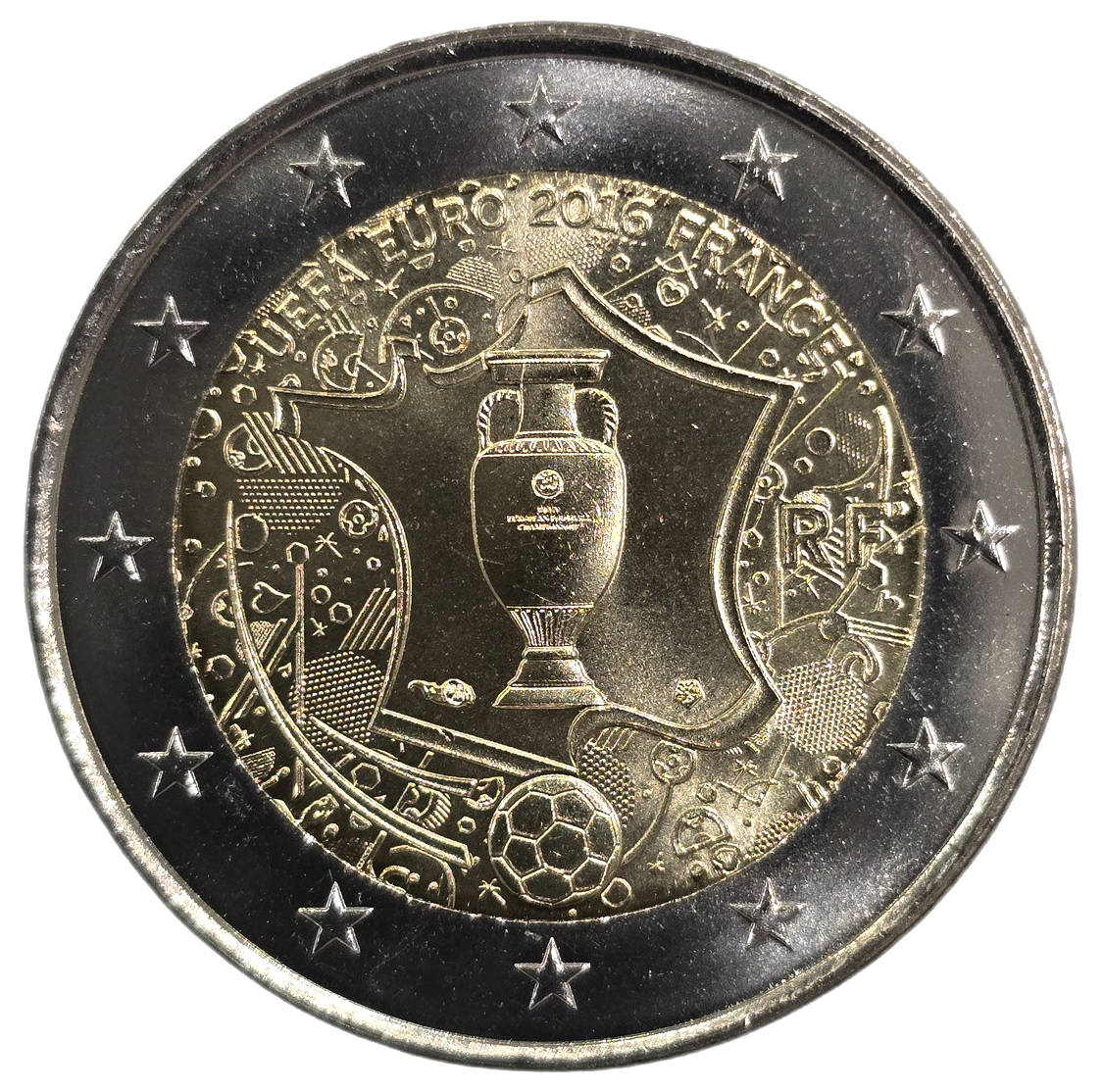 2 euros conmemorativa Eurocopa de Fútbol Francia 2016